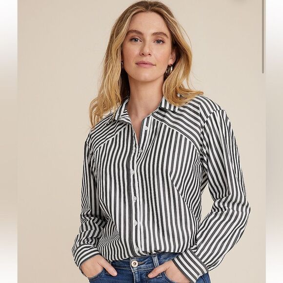 Maurices Tops - Maurice’s 90s Prep Stripe Button Up Shirt size 1X